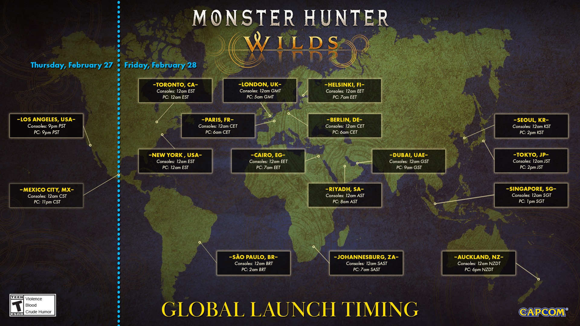 monster hunter release time