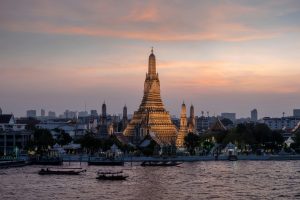 A photograph of the Bangkok skyline