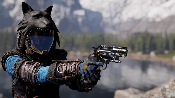 Main character from Icarus armed with a revolver