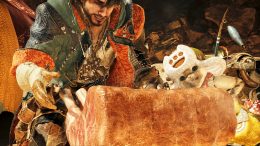 Hunter and palico cooking in Monster Hunter Wilds