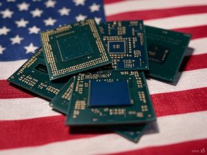 AI image to depict advanced U.S. AI chips / Microsoft reportedly set to ask President Trump to reduce curbs on U.S. chip exports.