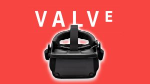 Valve Index sitting in place for Deckard with Valve logo behind