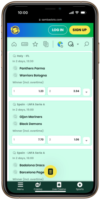 SambaSlots CFL Betting