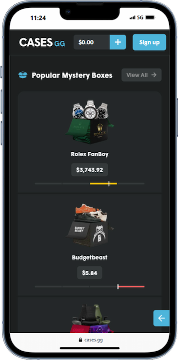 Cases.GG Mystery Box Website