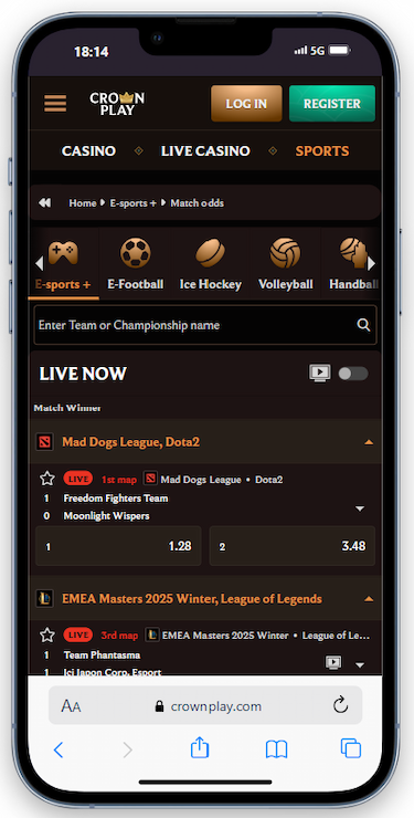 Crownplay Live Esports Betting Australia