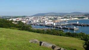 View of Douglas, Isle of Man from a hillpoint.