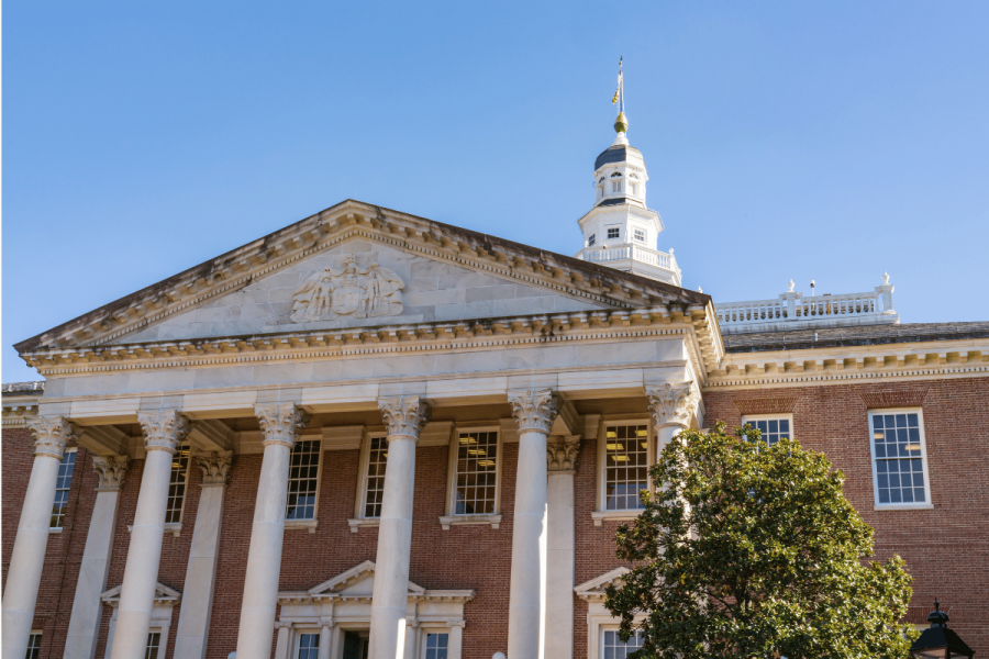 Maryland scales back proposed sports betting tax hike in budget deal. Maryland State Building