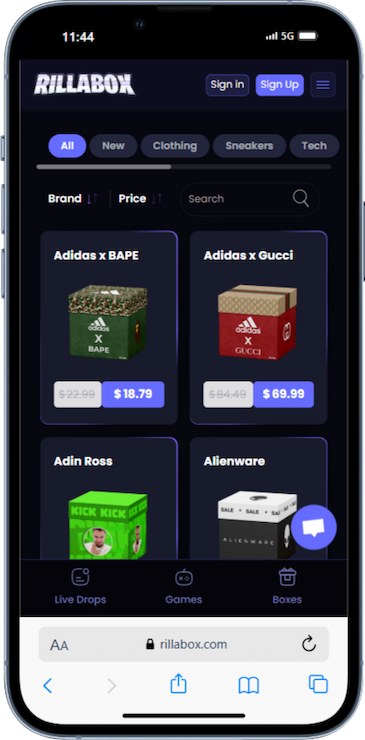 Rillabox Mystery Box Website
