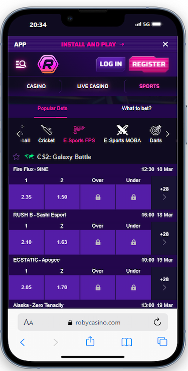 Robycasino Esports MOBA Betting Australia