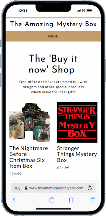 The Amazing Mystery Box Website