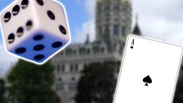 conneticut house with dice and playing card overlayed