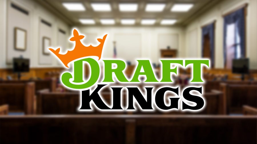 DraftKings logo over a US courthouse