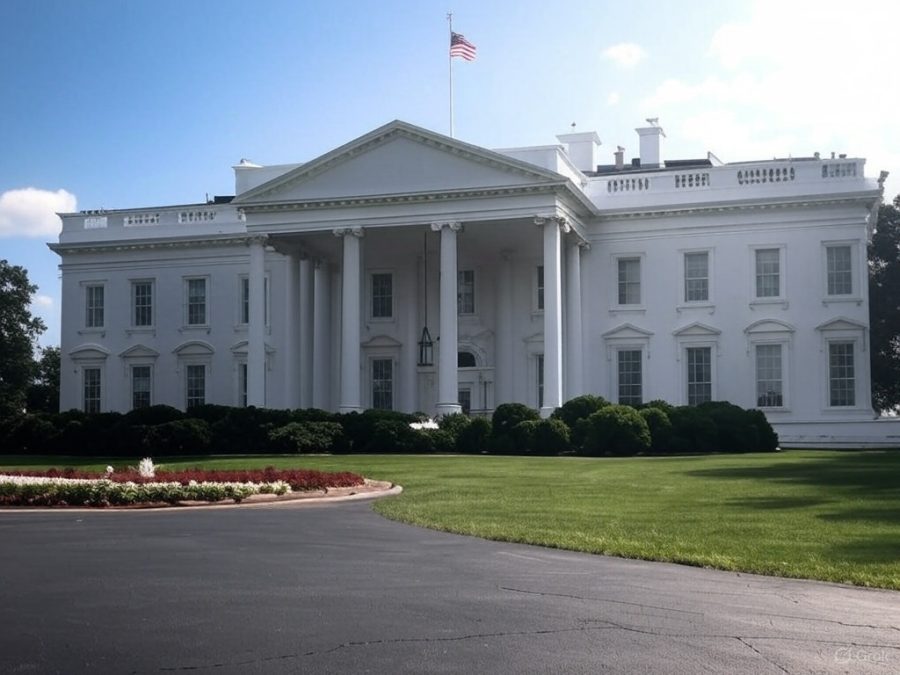 AI image to depict the White House with the US flag flying / William Hill becomes first UK bookmaker to offer a market on President Trump serving a third term.