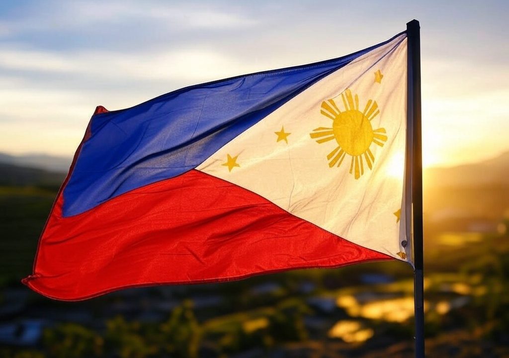 AI image to represent the Philippines flag / Philippines gaming industry secures 25% growth, year on year.