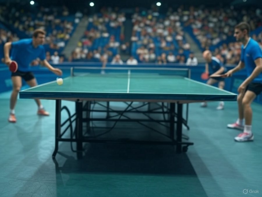 AI image to represent table tennis / Table Tennis England bans four players over betting scandal.