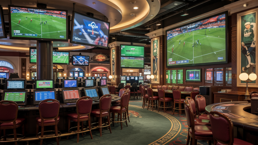 Image to represent a sportsbook outlet in a casino / PropSwap names Bally Bet as preferred sportsbook partner for new Mississippi venture.