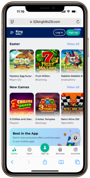 Visit the KingHills Casino Website
