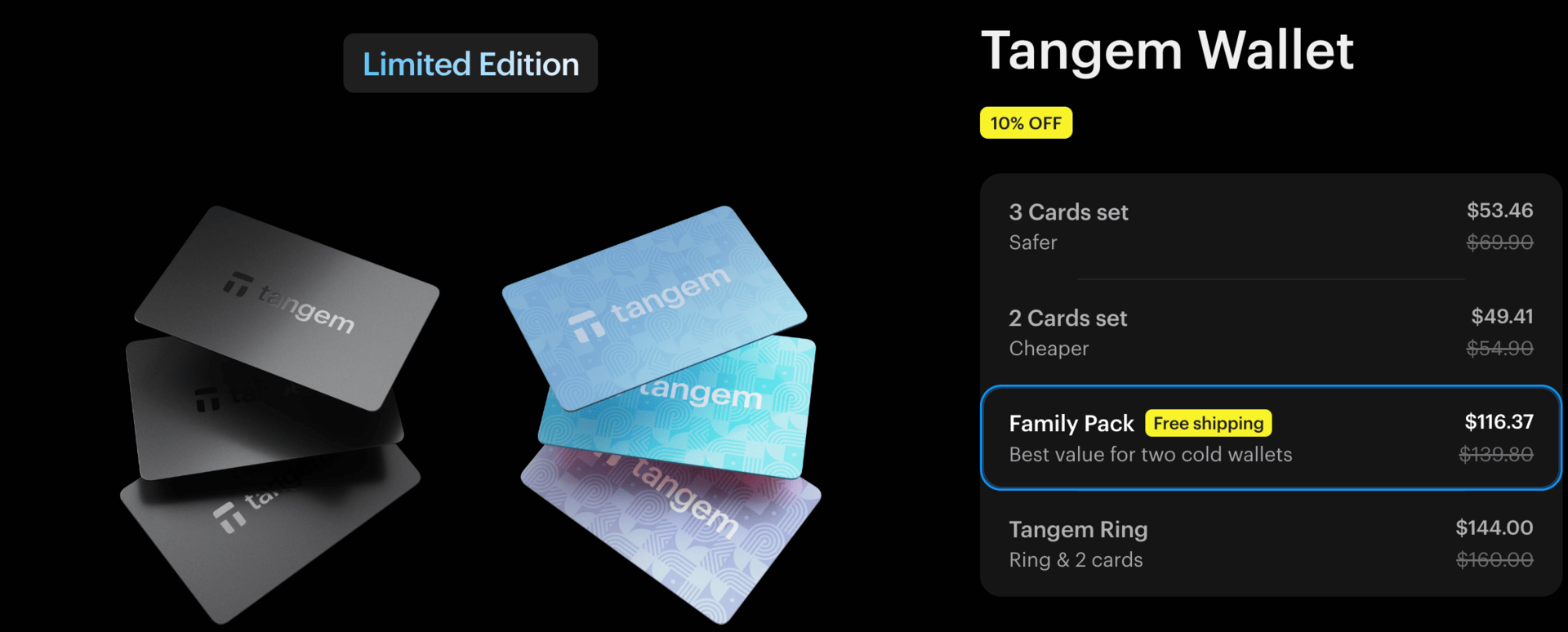 Choose Tangem family pack