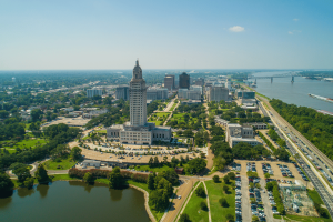 Louisiana lawmakers advance bill to double online sports betting tax rate. Cityscape of Louisiana