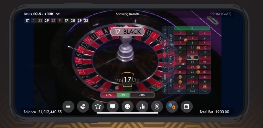 LuckStreak branded roulette casino game