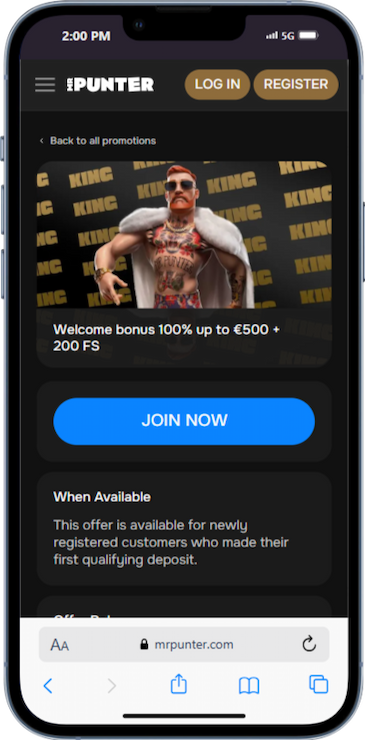 Casino Welcome Offer From MrPunter