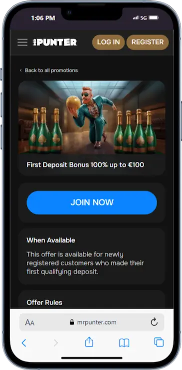 Sportsbook Welcome Offer from MrPunter