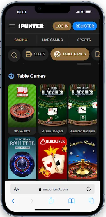 MrPunter Casino Table Games