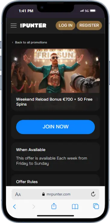 50 Free Spins And Weekly Reload Bonus From MrPunter