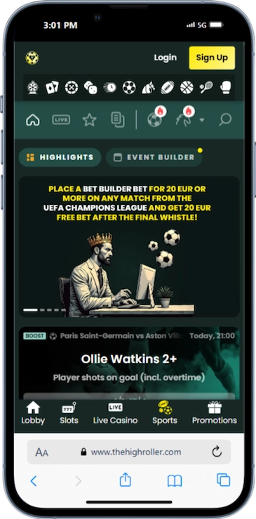 Register at The High Roller Sign Up 4