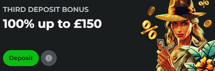 JackpotRaider Casino Bonus 3rd Deposit