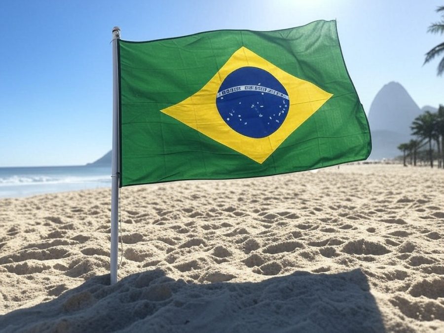 AI-powered image to depict a Brazil flag on Rio beach / Authorities in Brazil have suspended the licenses of four gambling operators due to technical and regulatory failures. 