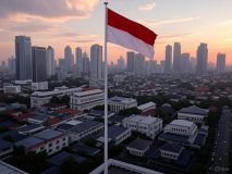 AI image to depict a skyline in Jakarta, Indonesia / A judge in Indonesia has sentenced a 20-year-old university student to two and a half years in prison for endorsing an online gambling platform. 