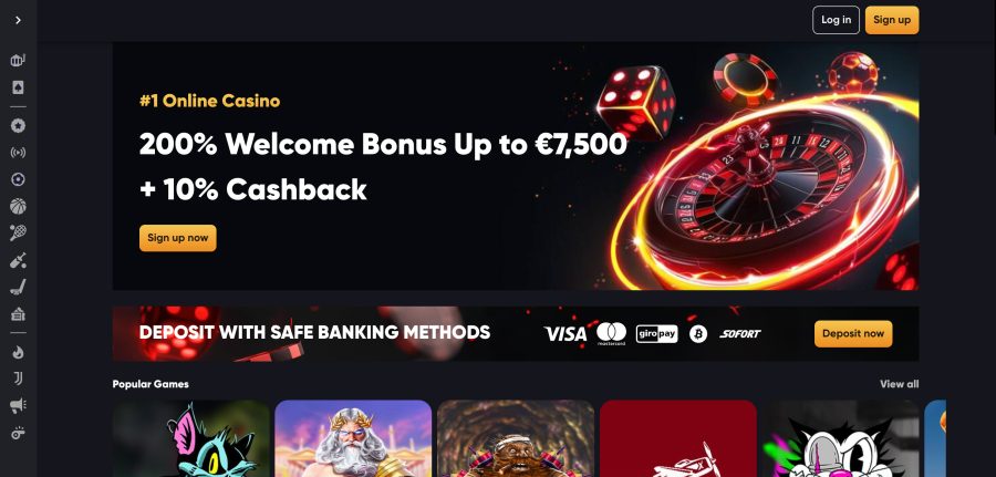 Instant Casino interface screenshot