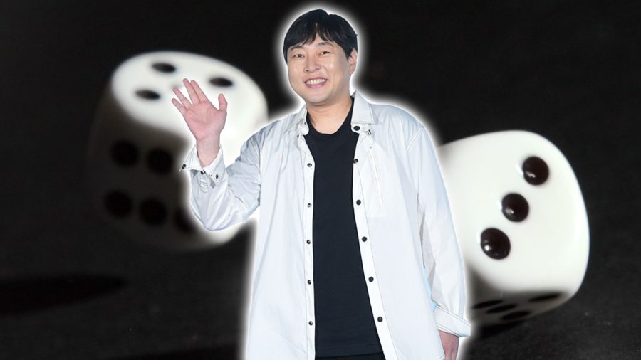 south korea comedian lee jin-ho in front of dice