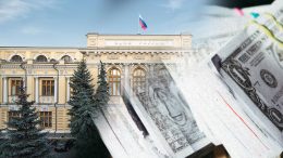 russia central bank with cash overlayed