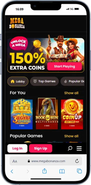 Mega Bonanza Social Sweepstakes Gaming