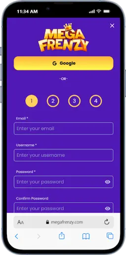 Register At Mega Freny Step 1
