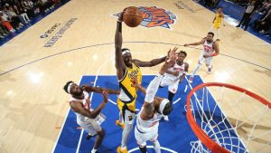 Pascal Siakam drives to the rim in Game 4 of the Eastern Conference Finals