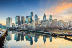Pennsylvania Senate Bill 756 seeks to regulate skill gaming industry. Cityscape of Philadelphia, Pennsylvania.