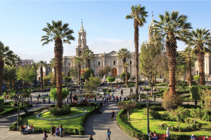 Peru cuts illegal online gambling by 40% amid new regulation push. Cityscape of Arequipa, Peru.