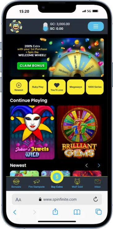 Spinfinite Social Sweepstakes Gaming