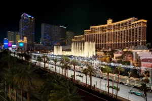 Official image of MGM Resorts International's Aria Casino and Resort, Las Vegas / MGM Resorts International could be in hot water with regulatory authorities after a screenshot filmed at one of its venues advertised an illicit offshore gambling site. 