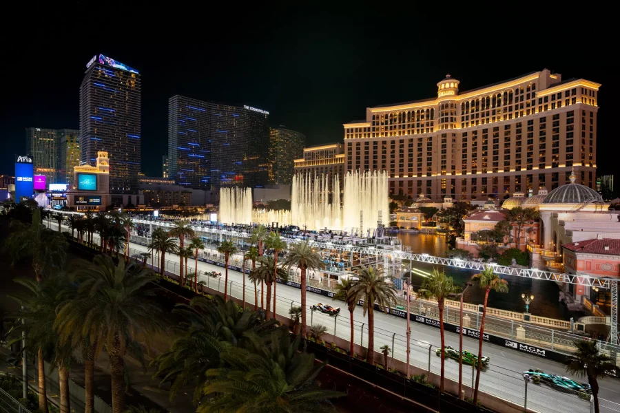 Official image of MGM Resorts International's Aria Casino and Resort, Las Vegas / MGM Resorts International could be in hot water with regulatory authorities after a screenshot filmed at one of its venues advertised an illicit offshore gambling site. 