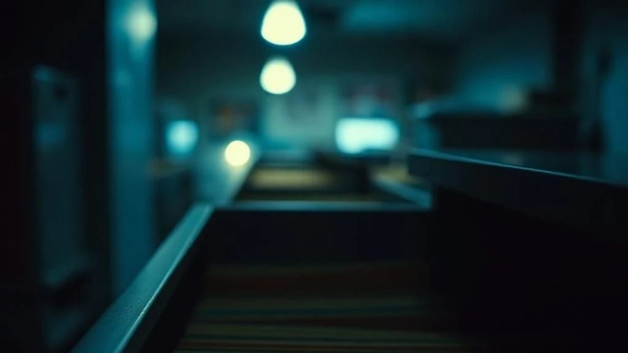 A filing cabinet in a dark and moody room