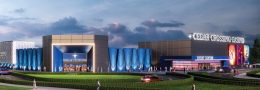 Rendering of Cedar Rapids casino, large entertainment complex.