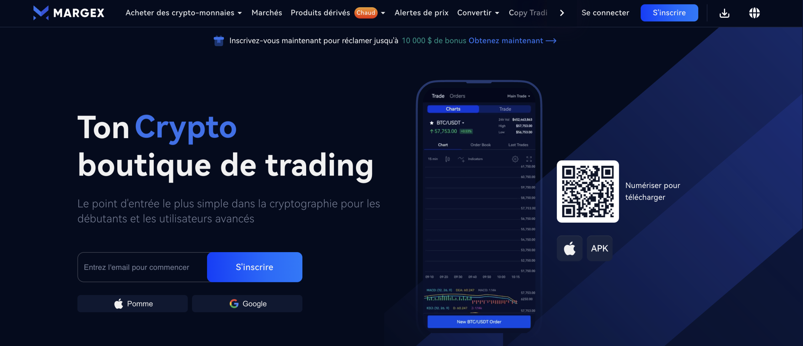 acheter crypto sans KYC avec margex