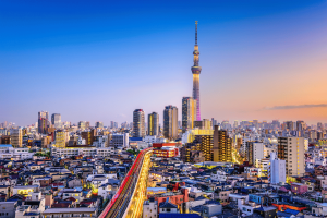 Japan passes law to ban online casinos and tackle gambling addiction. Cityscape of Tokyo.