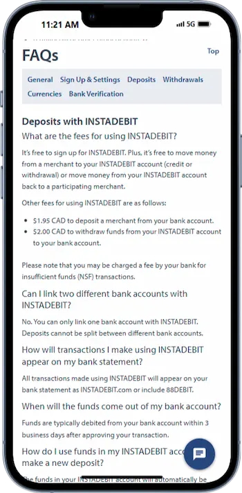 instadebit casinos