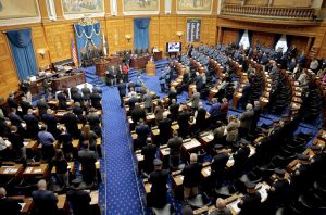 Image of the Massachusetts Legislature in sitting / Online casino gaming in Massachusetts is back on the agenda, as lawmakers heard pleas from the industry to protect it from the black market. 