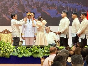 Nicolas Torre III, pictured at his swearing in ceremony in Quezon City, Metro Manila on Monday / Nicolas Torre III, the new Philippine National Police (PNP) chief, has vowed to combat illegal gambling as he embarks on his term in office.